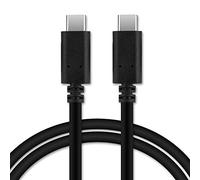 subtel Câble USB transfert de données et charge de 1,0m compatible avec Xiaomi Mi 11, 11 Ultra, 10, 10T Pro, Redmi Note 10 USB C Type C vers USB C Type C 3.1 Gen 1 3A (PD-60W) noir Fil en PVC