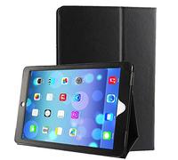 subtel Étui avec Stand intégré pour Tablette iPad Air 1 / iPad 5 / iPad 6 (Wake/Sleep) - Cuir synthétique, Couleur Noir Housse Pochette bookstyle Case avec Protection 360°