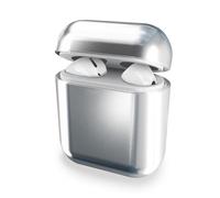 Subtel - Étui Rigide de Protection en TPU Couleur Argent, Chrome. Coque de Protection de Type boitier de Rangement pour AirPods 1, AirPods 2