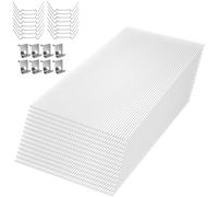 SUBTLETY 10,25m² Polycarbonate Alvéolaire 1210x605x4mm Plaques de Toit Doubles 14 Pièces Résistant aux UV Creuses en Tôle Ondulée Transparent Panneaux pour Serre Jardin d'hiver Abri de Voiture Véranda