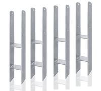 SUBTLETY 120x60x600mm Ensemble de Poteaux de Clôture H-Anker en Acier Galvanisé à Chaud épaisseur de Matériau 5mm Support en H Universel Plaque de Base pour Poteau en Bois Terrasse Carport (4 Pièces)