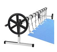 SUBTLETY 300cm-570cm Enrouleur en Aluminium pour Bâche de Piscine Système d'enroulement Mobile avec Roues et Bandes Résistant aux Intempéries pour Bâche Solaire & Couverture Rouleau Suspendu