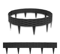 SUBTLETY 50m Bordures de Jardin en Plastique 50 Pièces 100x20cm Imitation Rotin Bordurette de Pelouse Pliables Palissades Flexibles Résistantes aux Intempéries Clôtures pour Plates-Bande (Anthracite)