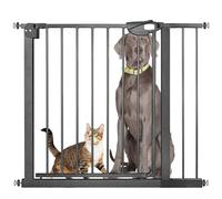 SUBTLETY Barrière de Sécurité Fermeture Automatique Barrières d'escaliers et de Portes Fixation par Pression Grille de Protection sans Perçage pour Enfants et Animaux Domestiques (Blanc, 85-95cm)