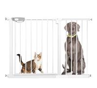 SUBTLETY Barrière de Sécurité Fermeture Automatique Barrières d'escaliers et de Portes Fixation par Pression Grille de Protection sans Perçage pour Enfants et Animaux Domestiques (Blanc, 105-115cm)