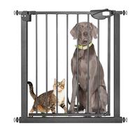 SUBTLETY Barrière de Sécurité Fermeture Automatique Barrières d'escaliers et de Portes Fixation par Pression Grille de Protection sans Perçage pour Enfants et Animaux Domestiques (Noir, 75-85cm)