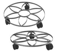 SUBTLETY Chariot pour plantes, rond, en métal, avec roulettes, pour l'intérieur et l'extérieur, capacité de charge jusqu'à 150 kg, pour plantes en pot et meubles (type D)