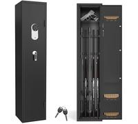 SUBTLETY Coffre-fort en tôle d'acier - Armoire à munitions - Avec serrure à combinaison électronique et 2 clés d'urgence - Noir - Armoire à armes longues pour 5 armes longues et 4 pistolets