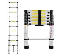 SUBTLETY Échelle télescopique en aluminium - 3,2 m - Extensible - Pliable - 11 marches - Antidérapante - Multifonction - Charge maximale : 150 kg - Argenté