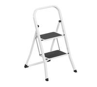 SUBTLETY Escabeau pliable à 2 marches avec poignée et marchepied antidérapant - Marches pliantes en acier - Charge maximale : 150 kg - Pour l'intérieur et l'extérieur