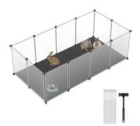 SUBTLETY Lot de 12 clapiers pour petits animaux - Montage DIY - En plastique - Avec plaques de sol amovibles et maillet en caoutchouc - Pour hamsters, lapins, cochons d'Inde - 35 x 45 cm