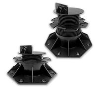 SUBTLETY Lot de 20 Roulements à Plots Réglables en Hauteur 60-140mm Base de Platelage en Plastique Support de Jardin Sous-construction Pied pour Bois WPC Dalles de Terrasse & Carreaux de Balcon