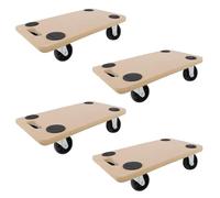 SUBTLETY Lot de 4 Planches à roulettes Chariots de Transport pour Tables 58x29x11cm Pplaque MDF avec Patins Antidérapants Charge Maximale 200KG Aide au Transport pour Meubles, Plantes, Atelier