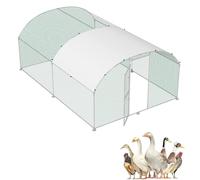 SUBTLETY Poulailler en métal, 3 x 4 x 1,85 m, couverture voûtée, cage de poulailler de 12 m², porte et boulon et toit en polyéthylène, enclos pour petits animaux et plantes
