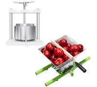 SUBTLETY Presse-fruits manuel en acier inoxydable avec manivelle et filet de pressage + moulin à fruits 7 l Presse-fruits Presse-pomme pour baies, jus de fruits, vins de fruits, jus de pommes