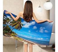 SUBURU Serviette de Plage Paysage Marin Tropical, Séchage Rapide Microfibre Serviette de Bain, Paysage Marin Tropical Serviettes de Plage 70 x 150 cm, Voyages, Camping, Vacances Drap de Plage