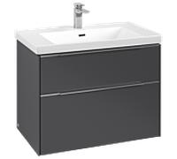 Villeroy & Boch Meuble sous-vasque Subway 3.0 C57400VR 2 tiroirs graphite poignée alu brillant