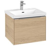 Subway 3.0 Villeroy et Boch vasque C577L0VJ 57,2x42,9x47,8cm, avec LED / poignée aluminium brillant, chêne nordique
