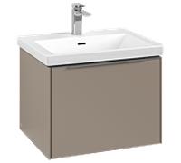 Subway 3.0 Villeroy et Boch vasque C577L0VM 57,2x42,9x47,8cm, avec LED / poignée aluminium brillant, taupe