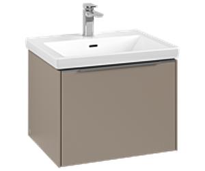 Subway 3.0 Villeroy et Boch vasque C577L0VM 57,2x42,9x47,8cm, avec LED / poignée aluminium brillant, taupe