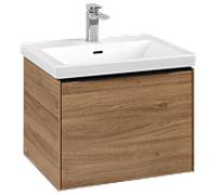 Subway 3.0 Villeroy et Boch vasque C577L1RH 57,2x42,9x47,8cm, avec LED / poignée Volcano black, kansas oak