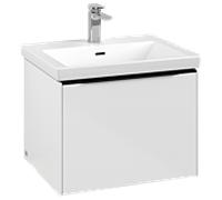 Subway 3.0 Villeroy et Boch vasque C577L1VE 57,2x42,9x47,8cm, avec LED / poignée Noir volcan, blanc brillant