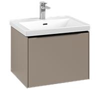 Subway 3.0 Villeroy et Boch vasque C577L1VM 57,2x42,9x47,8cm, avec LED / poignée Volcano noir, taupe