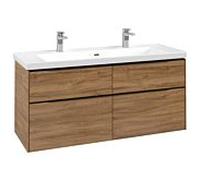 Subway 3.0 Villeroy et Boch vasque C60201RH 127,2x57,6x47,8cm, sans LED / poignée Noir volcan, chêne kansas