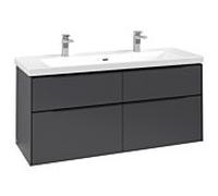 Subway 3.0 Villeroy et Boch vasque C602L1VR 127,2x57,6x47,8cm, avec LED / poignée Noir volcan, graphite