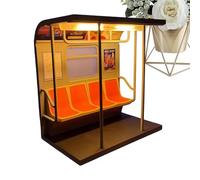 Subway Train Light - Retro LED Metro Car Model Nightlight, Realistic Commuter Rail Table Lamp with 3 Interchangeable City Posters, Urban Transit Decor, Ideal for Modern Apartments and Bedside Tables