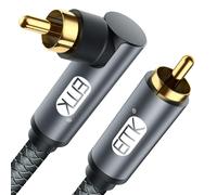 Subwoofer Cable,Digital Coaxial Cable Cinch Audio Cable Gold Plated RCA for Subwoofer,AV Receiver,Amplifier,Home Theater (90 Degree RCA Cable,3M)