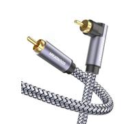 Subwoofer Cable RCA 90 Degree Right Angle RCA Cable Coaxial Digital Audio Cable-Grey 1m