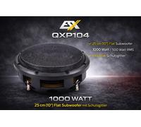ESX QXP104 Subwoofer Plat 10" 25 cm Bass Passif Sans Boîtier, 1 Unité Noir 4 Ω