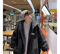 SUBX 2022 Automne Hiver Streetwear Agneau Polaire Femmes et Hommes Lâche Lettre Tendance Manteaux Vestes Chaud Zipper Couple Surdimensionné Manteau À Capuche 3, L