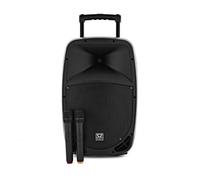 SubZero Enceinte Sono Portable 12" avec Bluetooth + Micro sans Fil - 240W | Système Sono sur Chariot avec Roulettes, Deux Micros UHF Sans Fil, Batterie Rechargeable, Bluetooth et Lecteur Multimédia