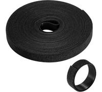 SUBZONAL-10m Nylon Sangles de câble avec Fermeture à Crochets et à Boucles,Attaches de Câble Réutilisables,Noires,Réglables e Libérables pour la Gestion des Câbles,Longueur de coupe Libre,Largeur de