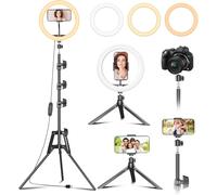 SUBZONAL-12"" Ring Light avec Trépied Grand 183 CM et Trépied de Bureau-LED Anneau Lumineux avec 3 Modes Eclairage et 10 Niveaux, Trepied Telephone pour Selfie/Caméra/Youtube/Photography/Maquillage/Vl
