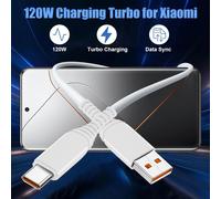 SUBZONAL-120W Turbo Charge Câble pour Xiaomi 14 14T 14C/13 Pro/13T 12T/12/11T 10T,Mi 10 9,Redmi A3 Note 13 Pro 5G/12 11 Pro/10 9 Pro 11S,Poco F6 X6 F5 F4/X4 Pro/M5/X5 M5S,6A Nylon Tressé Chargeur Typ