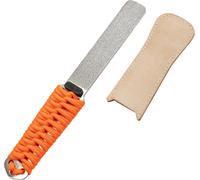 SUBZONAL-181N Couteau aiguiseur, pierre d'affûtage diamant double grain, avec cuir d¿affilage, gros grain 325/extra fin 1200, pour tondeuse à gazon, hache, hachette, cisaille, burins, perceuses