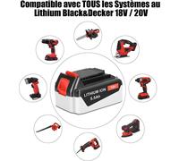 SUBZONAL-18V 5,5Ah Batterie de Remplacement pour Black Decker 18V, Batterie pour Black et Decker BL4018 BL2018 BL2018-XJ BL1518 BL1518-XJ BL2518 LBX20