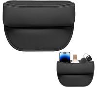 Subzonal-1pcs Sac Organisateur De Voiture Noir, Poche Latérale De Rangement De Siège Cousu, Organisateur De Siège D'écart De Voiture, Poche De Console De Siège Avant, Magasin De Téléphone Portable, C