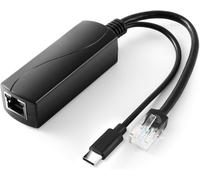 SUBZONAL-2.5G Type C PoE Splitter 5V/4A, 48V PoE vers USB-C 5V/4A 20W Sortie, Ethernet 2.5Gbps Conforme IEEE 802.3af/at, Plug and Play pour Maison Connectée/Raspberry Pi 4B/4B+ (TYPEC0504G)