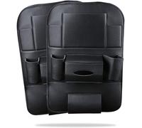 Subzonal-2 Packs Organisateurs De Voiture En Cuir Pu, Housse De Protection De Siège Arrière, Organisateur De Siège Arrière De Voiture Kick Mat Avec 10.1 Support Pour Ipad/Tablette - Noir
