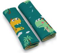 Subzonal-2 Pcs Pads Ceinture De Sécurité Pour Enfants Motif Dinosaure, Pads Ceinture De Sécurité Voiture, Cartoon Imprimé Épaulettes, Doux Et Confortable Épaulettes Voiture, Sac À Dos Épaulettes