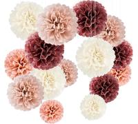 Subzonal-20pcs Pompon Papier De Soie En 4 Couleurs¿Pompon Papier Soie¿Suspension Boule,Fleur Papier Decoration¿Papier Crepon,Decoration Bapteme Fille,Devenez Une Décoration Belle Et Romantique