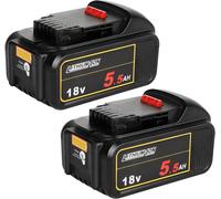 SUBZONAL-2X DCB184 18V 5,5Ah Li-ION Batterie de Rechange Compatible avec Les Machines Dewalt 18Volt sans Fil avec indicateur de Charge LED