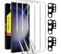 SUBZONAL-3+3Pièces Protection pour Samsung Galaxy S23 Ultra 5G 3 Pièces TPU Protection ecran 3 Pièces Vitre Verre Trempé Protection Camera Objectif Arriere Appareil photo Coque amical Accessoire