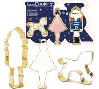 Subzonal-3 Emporte-Pièces Casse-Noisette - Découpoirs À Biscuits En Inox Doré - Casse-Noisette, Danseuse & Cheval - Moules Petits Gâteaux - Accessoires Pâtisserie Noël Anniversaire Déco - 2087
