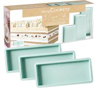 Subzonal-3 Moules À Layer Cake Rectangulaires - Pour Bûches De Noël & Cakes - Silicone 25 X 10 Cm - Gâteau À Étages, Rainbow Cakes, Gâteaux Anniversaire - Pâtisserie Professionnel - 2976