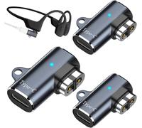 SUBZONAL-3 Pieces Adaptateur de Chargeur Shokz,Connecteur de Chargeur Magnétique USB C pour AFT-shokz Aeropex AS800,Openrun Pro Mini,Open Run S803,OpenComm 2/UC,Doté d'un Trou pour la lanière